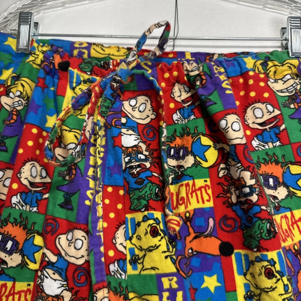 VTG Rugrats Lounge Pajama Pants Sz Medium Set drawstring's See Measurements - Picture 7 of 10